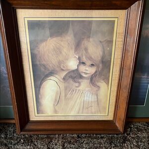 Vintage Sepia Children Portrait Wall Art in Brown Tones